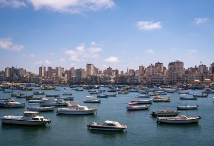 Alexandria harbour and city skyline viewed from the Citadel.