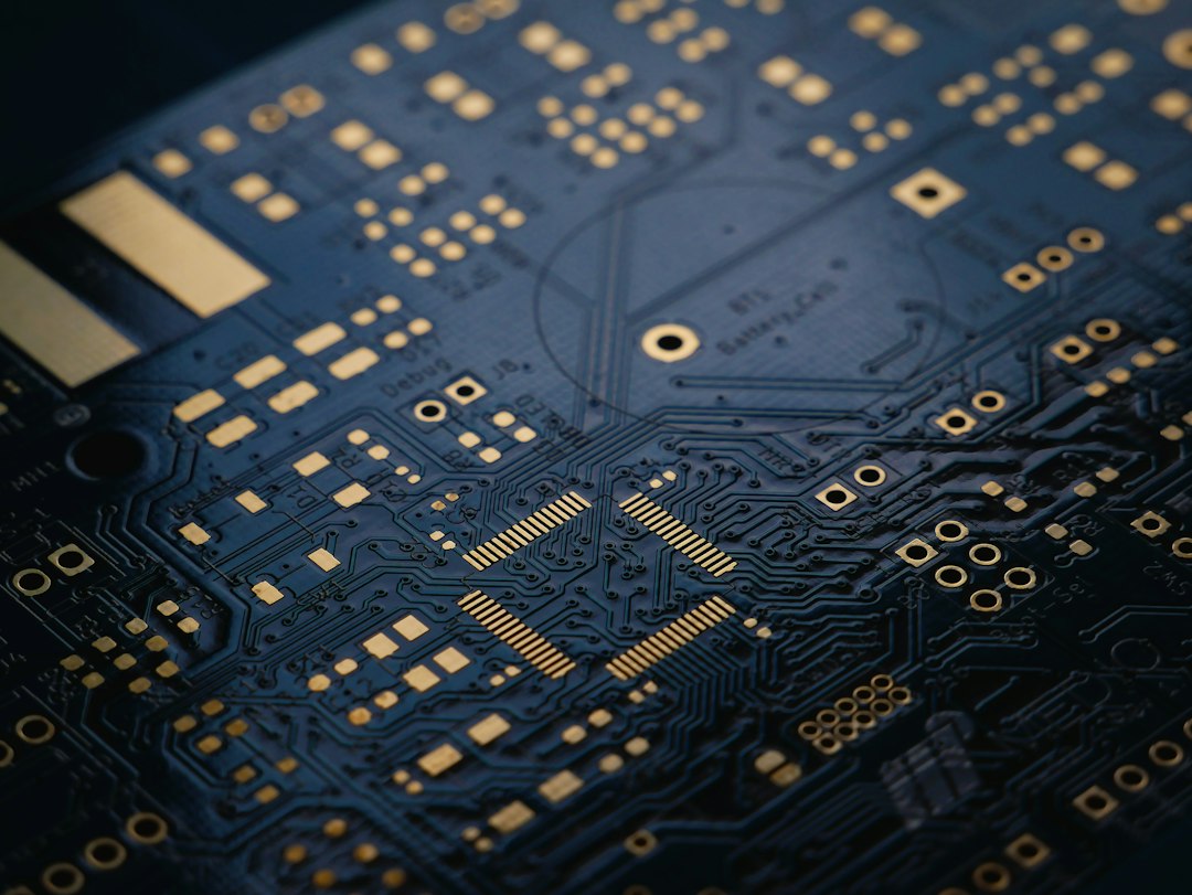 Close-up view of a printed circuit board