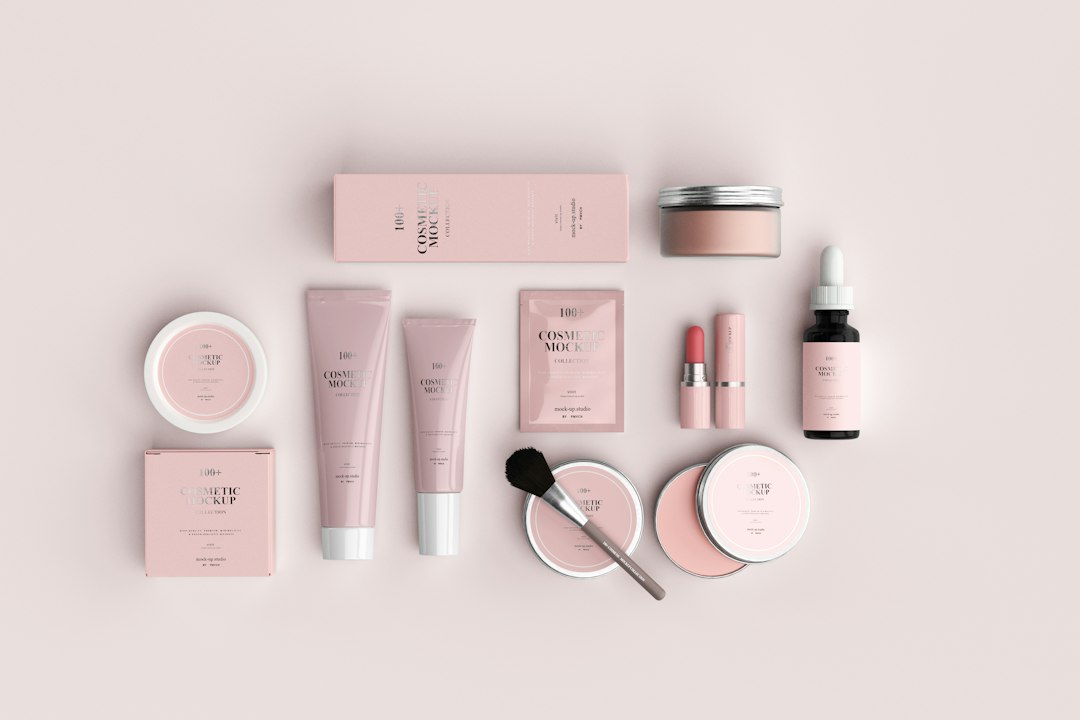 Minimal skincare containers arranged for product development